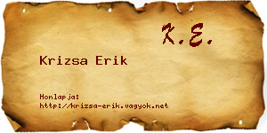 Krizsa Erik névjegykártya