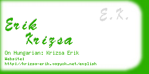 erik krizsa business card